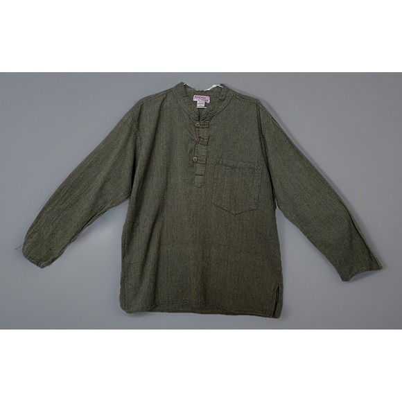 2-Shop O Holic Fashion Cotton Pullover Tunic Shirts XXL Long Sleeve Olive/Teal - Picture 9 of 15